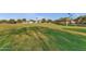 Scenic park view with mature trees, green grass, and soccer goals for neighborhood recreation at 1633 E Lakeside Dr # 127, Gilbert, AZ 85234