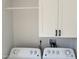 Convenient laundry area with storage cabinets and modern appliances at 2233 E Behrend Dr # 29, Phoenix, AZ 85024