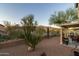 Lush backyard featuring desert landscaping, mountain views, and a covered patio for seamless indoor-outdoor living at 9548 E Kiva Ln, Gold Canyon, AZ 85118