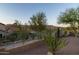 A well landscaped backyard, desert plants, and a mountain view at 9548 E Kiva Ln, Gold Canyon, AZ 85118