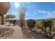 Home patio area featuring pavers, desert landscaping, and wrought iron fencing at 14850 E Grandview Dr # 138, Fountain Hills, AZ 85268