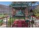 Backyard bridge and interesting landscaping at 1702 W Monterosa W St, Phoenix, AZ 85015