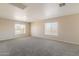 Spacious living room featuring plush carpeting, neutral walls, and abundant natural light from two windows at 22196 W Tonto St, Buckeye, AZ 85326