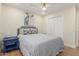 Bedroom showcasing a comfortable bed, neutral walls, closet and contemporary decor at 2402 E Cinnabar Ave, Phoenix, AZ 85028