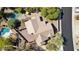 Bird's eye view of the property featuring the roof, backyard pool, and landscaping at 28814 N 45Th St, Cave Creek, AZ 85331
