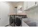 Convenient laundry room equipped with modern washer and dryer, ample storage space, and a stylish design at 3109 N Meadow Dr, Avondale, AZ 85392