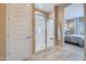 Bathroom with a glass enclosed shower and adjacent bedroom area at 870 W Peralta Pass, Apache Junction, AZ 85120