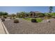 Charming desert home with lush landscaping, including artificial turf and mature palm trees at 10033 W Jj Ranch Rd, Peoria, AZ 85383