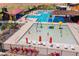 Aerial shot of community splash pad, offering fun features for all ages at 12039 E Primrose Ln, Florence, AZ 85132