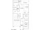 Detailed floor plan showcasing a spacious layout with a kitchen, bedrooms, and a three-bay tandem garage at 23146 E Lords Way, Queen Creek, AZ 85142