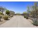Long concrete driveway surrounded by desert landscaping at 14007 E Lupine Ave, Scottsdale, AZ 85259