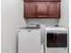 This laundry room is equipped with a modern washer and dryer for convenience at 15456 W Corrine Dr, Surprise, AZ 85379