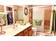 Updated bathroom features a single sink vanity and a step-in shower at 2064 S Farnsworth Dr # 38, Mesa, AZ 85209