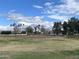 Wide view of the community baseball field featuring tall palm trees and lush greenery at 2301 E Beachcomber Dr, Gilbert, AZ 85234