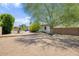Lush backyard featuring mature trees, a refreshing pool, and a privacy fence at 4032 E Cannon Dr, Phoenix, AZ 85028