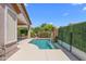 Private pool and patio in a beautifully landscaped backyard at 4239 E Azalea Dr, Gilbert, AZ 85298