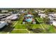 Aerial view of the community, showing landscaping and pool at 8317 E Orange Blossom Ln, Scottsdale, AZ 85250