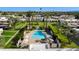 Aerial view of the pool surrounded by landscaped grounds at 8317 E Orange Blossom Ln, Scottsdale, AZ 85250
