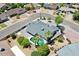Aerial view featuring a private pool, desert landscaping, and an enclosed yard at 13215 N 30Th Pl, Phoenix, AZ 85032