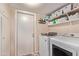Laundry room features a washer, dryer, and shelving at 1423 E 1St St, Mesa, AZ 85203