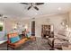 Inviting living room with hardwood floors, ceiling fan, and stylish furniture at 1423 E 1St St, Mesa, AZ 85203