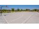 A community basketball court on a sunny day featuring multiple hoops and fresh landscaping at 20251 W Madison St, Buckeye, AZ 85326