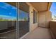 Relax on this balcony with sliding glass door entry to the living space and an exterior storage closet at 2134 E Broadway Rd # 2030, Tempe, AZ 85282