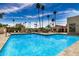 Inviting community pool area with lounge chairs, umbrellas, and palm trees offering a resort-style experience at 2256 S Las Flores --, Mesa, AZ 85202