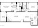 Floorplan of the home with primary bedroom, bath, kitchen, living room, dining area, and balcony at 3031 N Civic Center Plz # 355, Scottsdale, AZ 85251