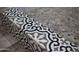 Close up of shower with black and white decorative tile and floor to ceiling tile at 3314 E Page Ave, Gilbert, AZ 85234