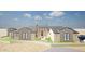 Stunning home exterior featuring a combination of stone and painted finishes plus beautiful landscaping at 3506 N Crystal Peak Cir, Mesa, AZ 85207