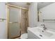 Tidy bathroom featuring a shower and standard sink at 3814 E Poinsettia Dr, Phoenix, AZ 85028
