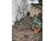 Side yard with desert landscaping features gravel, cacti, ground cover and a black iron fence at 401 W Cape Royal Ln, Phoenix, AZ 85023
