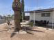 Backyard landscape featuring gravel, trees and exterior furniture set at 4065 E University Dr # 155, Mesa, AZ 85205
