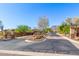 Community entrance with lush desert landscaping, decorative pillars, and mountain views at 7617 E Desert Honeysuckle Dr, Gold Canyon, AZ 85118