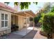 Charming backyard featuring a covered patio, perfect for enjoying outdoor living and beautiful landscaping at 8896 E Mescal St, Scottsdale, AZ 85260