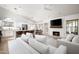 Open-concept living area with fireplace, lots of light, and a seamless flow to the kitchen at 8896 E Mescal St, Scottsdale, AZ 85260
