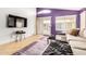 Living room with high ceiling, tile flooring and sliding glass doors at 1060 W Dava Dr, Tempe, AZ 85283