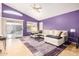 Open living area with ceiling fan and sliding glass doors at 1060 W Dava Dr, Tempe, AZ 85283