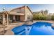 Backyard pool and patio area is the ideal place for entertaining and relaxation at 1060 W Dava Dr, Tempe, AZ 85283