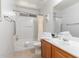 This bathroom features a single sink and tub/shower combo at 1142 E Mayfield Dr, San Tan Valley, AZ 85143