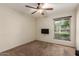 Bedroom featuring a ceiling fan, carpet flooring, and a window for natural light at 2616 S El Dorado --, Mesa, AZ 85202
