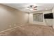 Relax in this cozy bedroom with neutral walls, carpet, ceiling fan, and great natural light at 2616 S El Dorado --, Mesa, AZ 85202