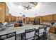 Bright kitchen with a ceiling fan and a large kitchen island at 322 E Gary Cir, Mesa, AZ 85201