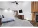 The main bedroom features a fireplace and offers plenty of room to relax at 322 E Gary Cir, Mesa, AZ 85201