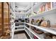Walk-in pantry with white shelving provides ample storage for food and small appliances at 322 E Gary Cir, Mesa, AZ 85201
