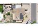 Aerial view of a home featuring solar panels and a backyard patio area at 3848 W Kings Ave, Phoenix, AZ 85053