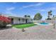 Beautiful backyard view with pool and patio at 8002 E Whitton Ave, Scottsdale, AZ 85251
