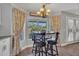 Cozy breakfast nook with chandelier, a wooden table, and views of the backyard at 1264 S Sierra St, Gilbert, AZ 85296