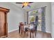 Dining room area features a wooden table, and view of the outside at 1264 S Sierra St, Gilbert, AZ 85296